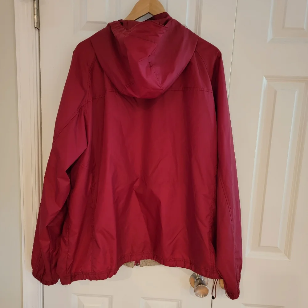 L.L. Bean‎ Men's Windbreaker Jacket Full Zip Hooded Bordeaux Nylon Gorpcore